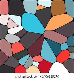 Abstract colorful mosaic pattern consisting of elements of various shapes and colors. Creative geometrical backdrop in a retro style. Colorful vintage background.