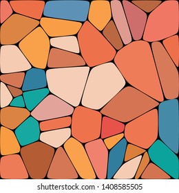 Abstract colorful mosaic pattern consisting of elements of various shapes and colors. Creative geometrical backdrop in a retro style. Colorful vintage background.