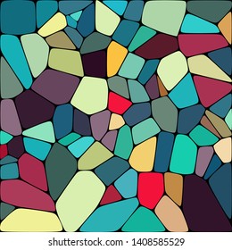Abstract colorful mosaic pattern consisting of elements of various shapes and colors. Creative geometrical backdrop in a retro style. Colorful vintage background.