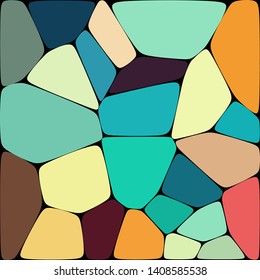 Abstract colorful mosaic pattern consisting of elements of various shapes and colors. Creative geometrical backdrop in a retro style. Colorful vintage background.