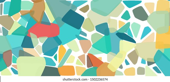 Abstract colorful mosaic pattern consisting of elements of various shapes and colors. Creative geometrical backdrop in a retro style. Colorful vintage background.