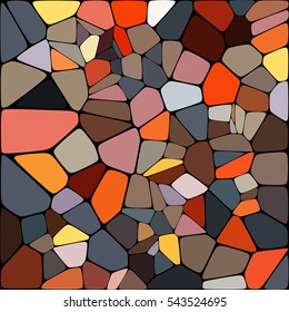 Abstract colorful mosaic pattern consisting of elements of various shapes and colors