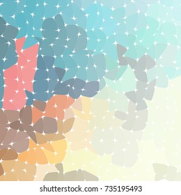 Abstract colorful mosaic pattern consisting of elements of various shapes and colors