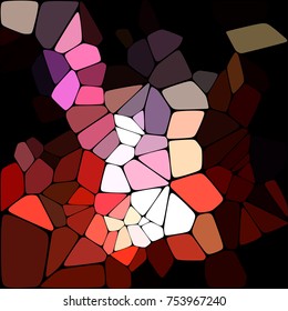 Abstract colorful mosaic pattern consisting of elements of various shapes and colors