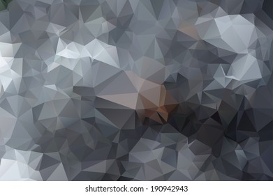 Abstract colorful mosaic pattern of geometric shapes in vector. Gray background.