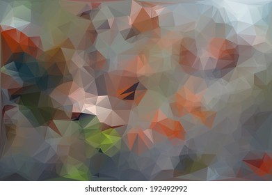 Abstract colorful mosaic pattern of geometric shapes in vector. Gray background. 