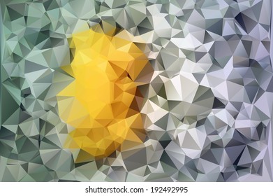 Abstract colorful mosaic pattern of geometric shapes in vector. Black white and yellow background.  