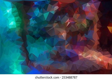 Abstract colorful mosaic pattern of geometric shapes in vector.  Creative technologies background.