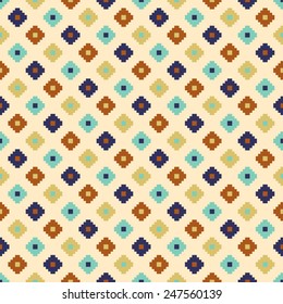 Abstract colorful mosaic. Seamless pattern of geometric shapes in vector.