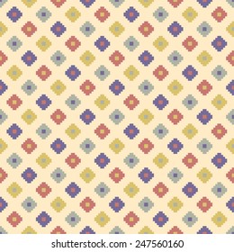 Abstract colorful mosaic. Seamless pattern of geometric shapes in vector.