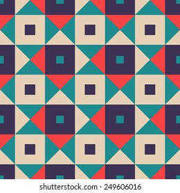 Abstract colorful mosaic. Seamless pattern of geometric shapes in vector.