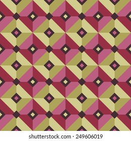 Abstract colorful mosaic. Seamless pattern of geometric shapes in vector.