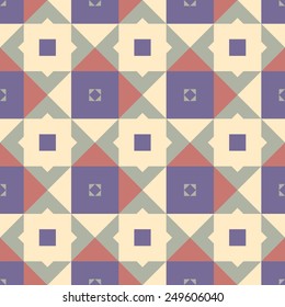 Abstract colorful mosaic. Seamless pattern of geometric shapes in vector.