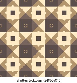 Abstract colorful mosaic. Seamless pattern of geometric shapes in vector.