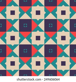 Abstract colorful mosaic. Seamless pattern of geometric shapes in vector.