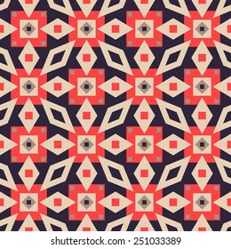 Abstract colorful mosaic. Seamless pattern of geometric shapes in vector.