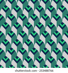 Abstract colorful mosaic. Seamless pattern of geometric shapes in vector.
