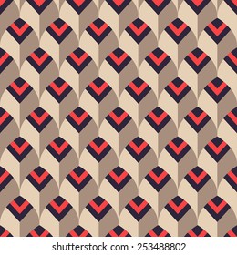 Abstract colorful mosaic. Seamless pattern of geometric shapes in vector.