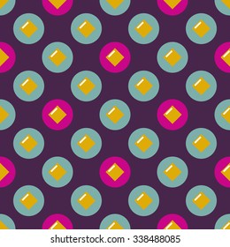 Abstract colorful mosaic. Seamless pattern of geometric shapes in vector.