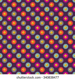 Abstract colorful mosaic. Seamless pattern of geometric shapes in vector.