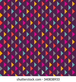 Abstract colorful mosaic. Seamless pattern of geometric shapes in vector. Simply triangle.