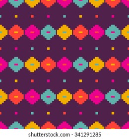Abstract colorful mosaic. Seamless pattern of geometric shapes in vector.