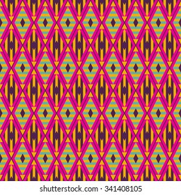 Abstract colorful mosaic. Seamless pattern of geometric shapes in vector.