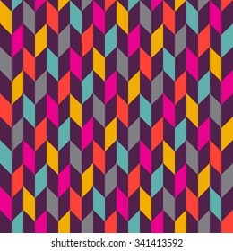 Abstract colorful mosaic. Seamless pattern of geometric shapes in vector.