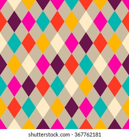 Abstract colorful mosaic. Seamless pattern of geometric shapes in vector. 