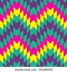 Abstract colorful mosaic. Seamless pattern of geometric shapes in vector