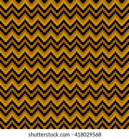 Abstract colorful mosaic. Seamless pattern of geometric shapes. Gold background. Stock vector illustration in Art Deco style for cover, banner, fabric print, invitation, wallpaper, wrapping