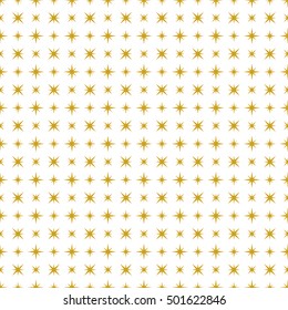 Abstract colorful mosaic. Seamless pattern of gold stars isolated on white background. Stock vector illustration in Art Deco style for cover, banner, fabric print, invitation, wallpaper, wrapping