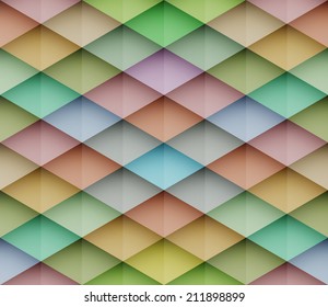 Abstract colorful mosaic seamless vector background. Graphic pattern with rhombus elements. Vector seamless illustration