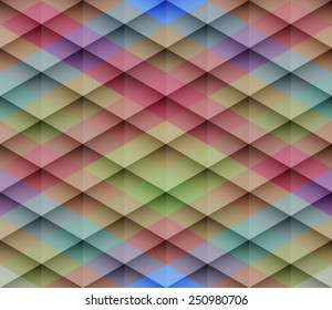 Resumen mosaico colorido fondo vectorial sin costuras. Patrón gráfico con elementos rhombus. Ilustración transparente del vector