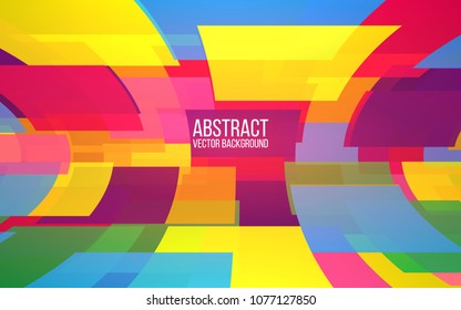 Abstract colorful mosaic. Squares background. Dynamic shapes in perspective. Trendy design for website, banner, poster. Vector illustration.