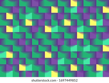 Abstract colorful mosaic squares tech geometric background. Vector design