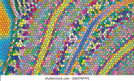 Abstract colorful mosaic. Stained glass window. Vector background