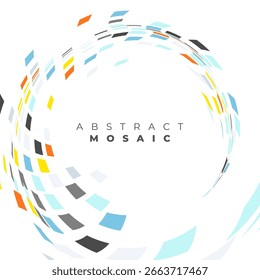 abstract and colorful mosaic swirl pattern background vector