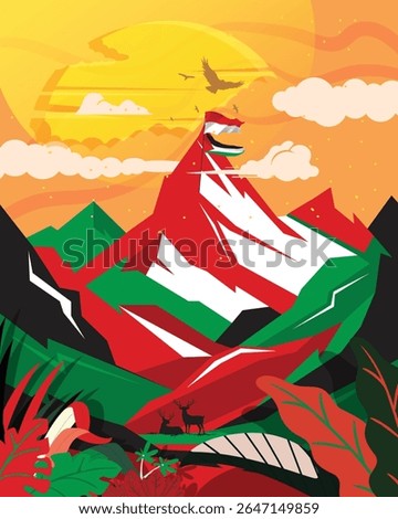 Abstract colorful mountain landscape background
