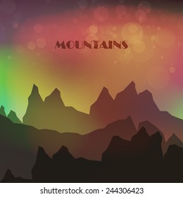 Abstract colorful Mountains, vector art Illustration