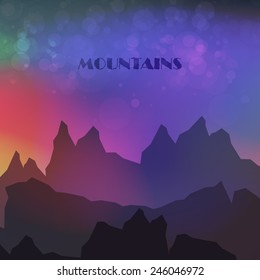 Abstract colorful Mountains, vector art Illustration