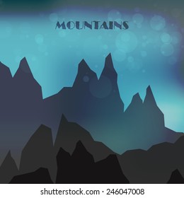 Abstract colorful Mountains, vector art Illustration