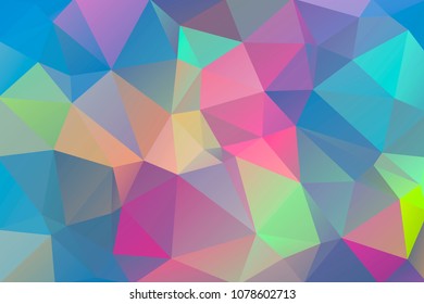Abstract, colorful, multicolor and iridescent background of triangles
