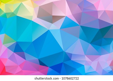 Abstract, colorful, multicolor and iridescent background of triangles