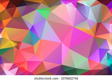 Abstract, colorful, multicolor and iridescent background of triangles