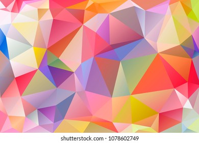 Abstract, colorful, multicolor and iridescent background of triangles