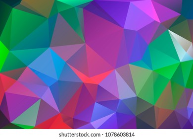 Abstract, colorful, multicolor and iridescent background of triangles