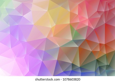 Abstract, colorful, multicolor and iridescent background of triangles