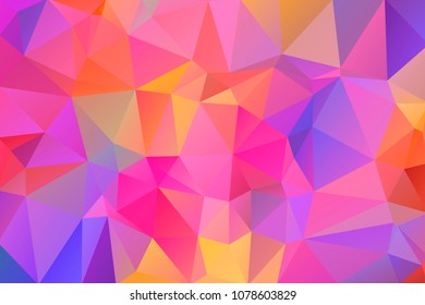 Abstract, colorful, multicolor and iridescent background of triangles