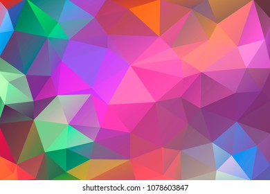 Abstract, colorful, multicolor and iridescent background of triangles